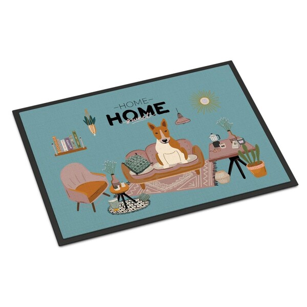 Carolines Treasures 24 x 36 in. Red White Bull Terrier Sweet Home Indoor or Outdoor Mat CK7980JMAT - main
